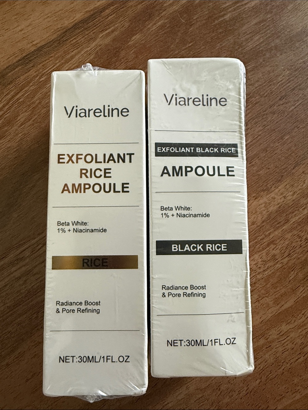 Viareline Exfoliant Rice Ampoule Duo — new